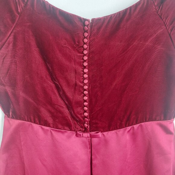 Alfred Angelo Red Velvet Satin Gown Size 20W Formal Romantic Holiday Dress - Picture 6 of 15